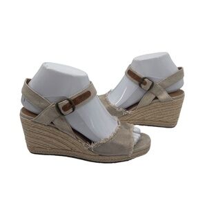 Lucky Brand Mindra Natural Plat Wedge Sandals Size 6 Women’s